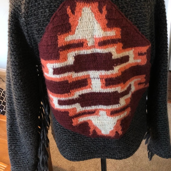 Maison Scotch Quality Jacket Cardigan Pure Wool Lined with Tassel Sleeves - Picture 6 of 11